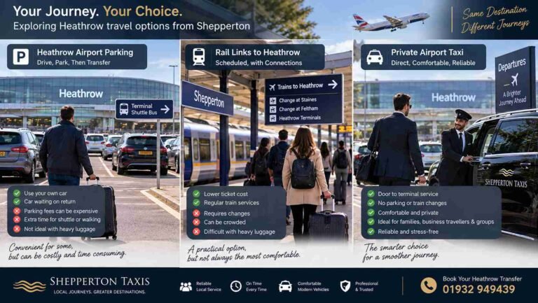 Airport Parking, Rail Links, or Private Taxi Evaluating Heathrow Travel from Shepperton